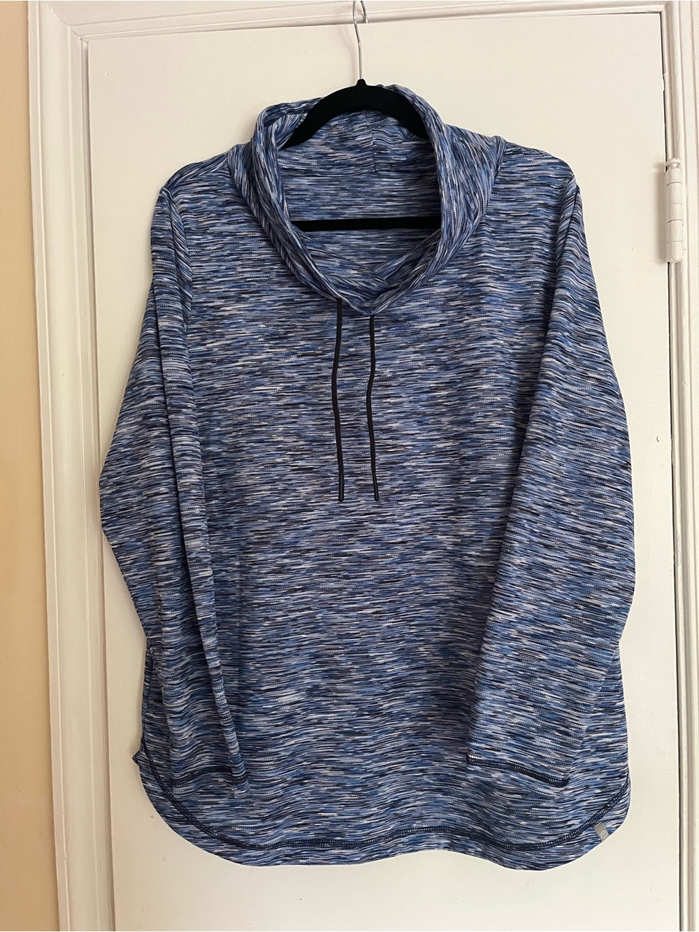 Blue Speckled Funnel Neck Sweater
